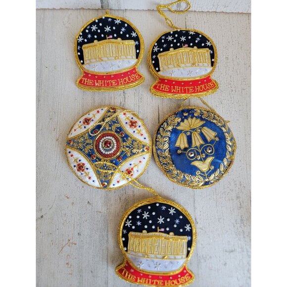 White‎ house beaded ornament Patriotic DC American Xmas set - Picture 1 of 5